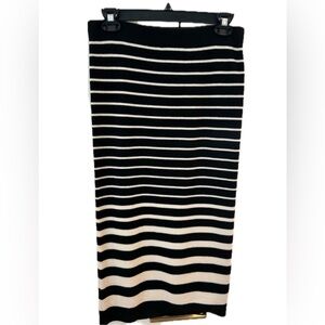 Ann Taylor Striped Knit Midi Skirt